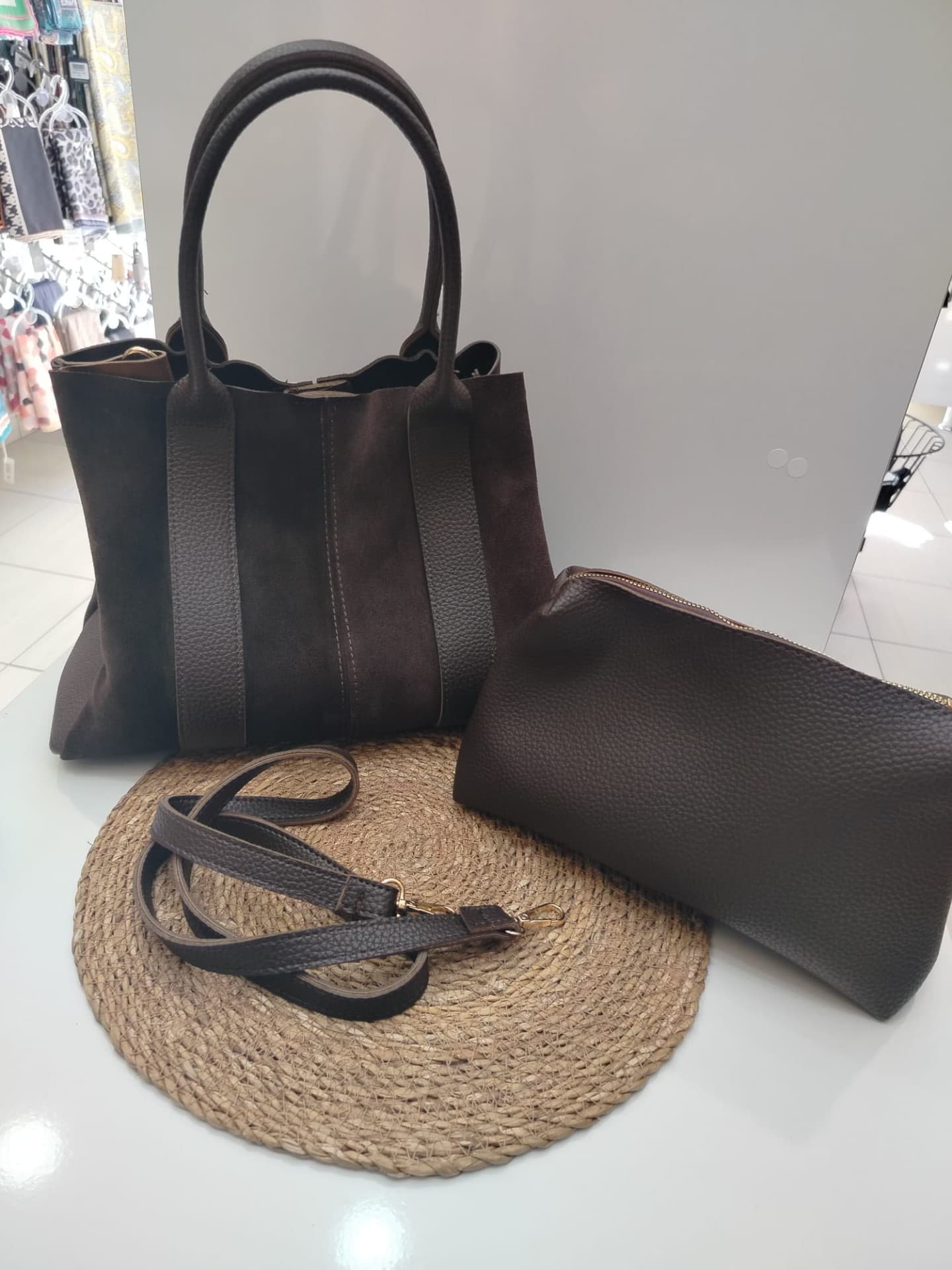 Hakiki Deri Yavrulu Çanta