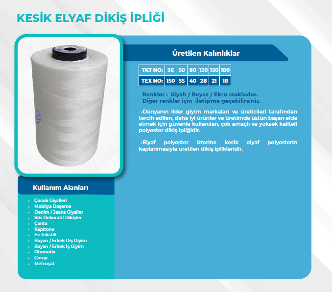 KONAKS - KESİK ELYAF 150 NO DİKİŞ İPLİĞİ